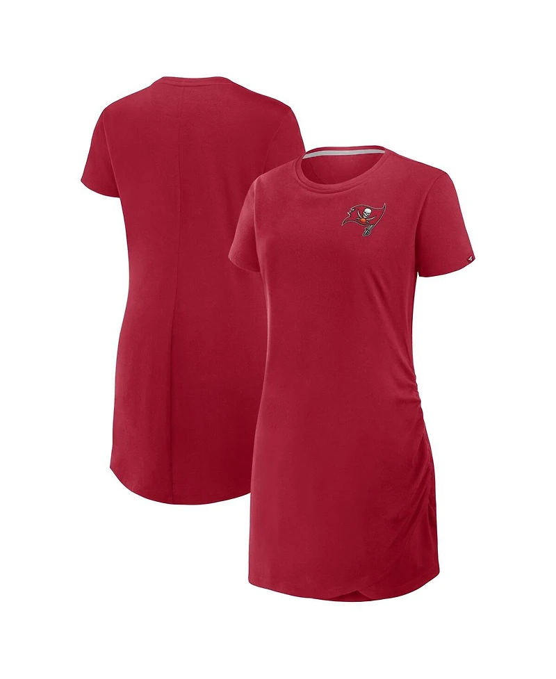 Fanatics Women's Red Tampa Bay Buccaneers Relaxed Fit Drape Dress