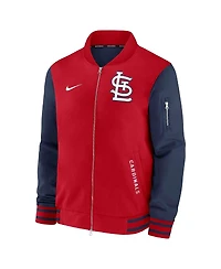 Nike Men's Red/Navy St. Louis Cardinals Authentic Collection Dugout Full-Zip Bomber Jacket