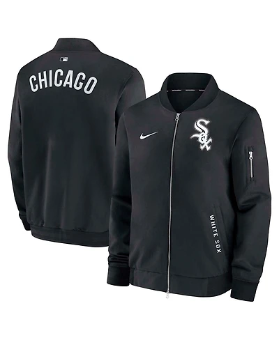 Nike Men's Black Chicago White Sox Authentic Collection Dugout Full-Zip Bomber Jacket