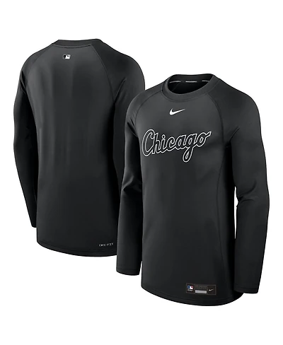 Nike Men's Black Chicago White Sox Authentic Collection Game Time Raglan Performance Long Sleeve T-Shirt