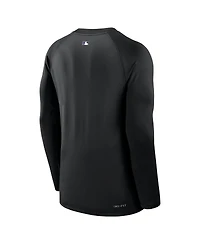 Nike Men's Black Colorado Rockies Authentic Collection Game Time Raglan Performance Long Sleeve T-Shirt