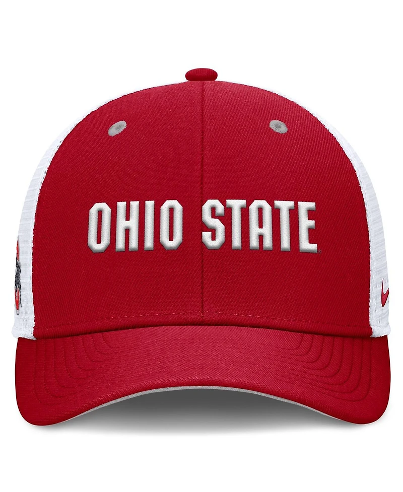 Nike Men's Scarlet Ohio State Buckeyes 2025 Dugout Coaches Rise Performance Trucker Adjustable Hat