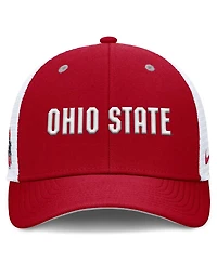 Nike Men's Scarlet Ohio State Buckeyes 2025 Dugout Coaches Rise Performance Trucker Adjustable Hat