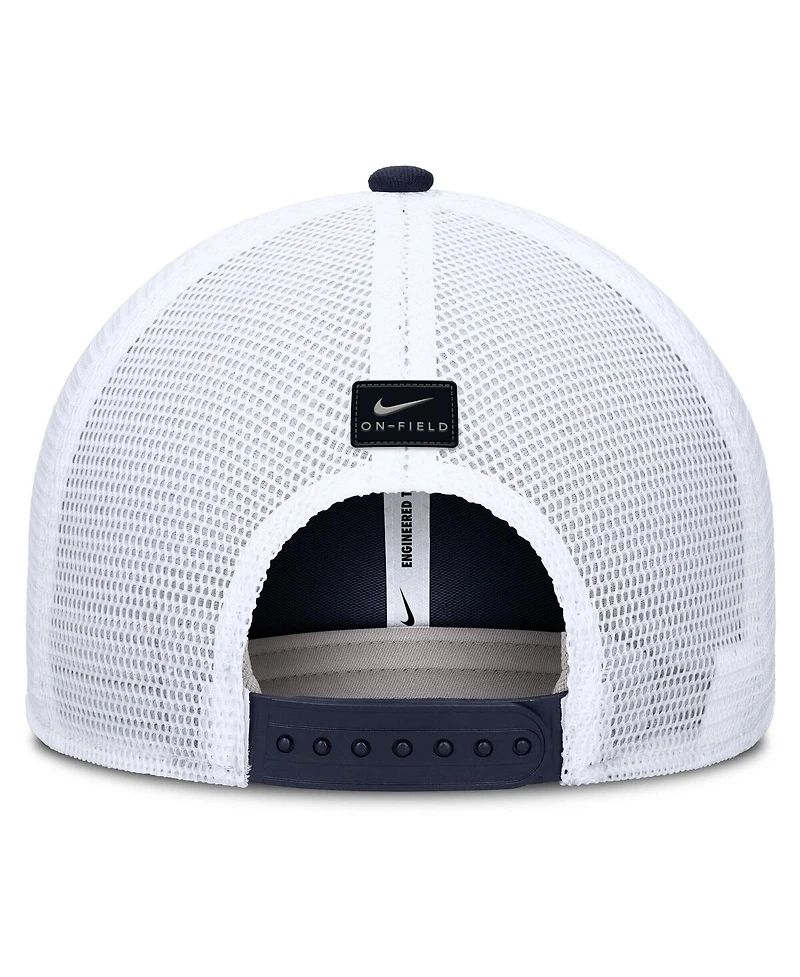Nike Men's Navy Michigan Wolverines 2025 Dugout Coaches Rise Performance Trucker Adjustable Hat