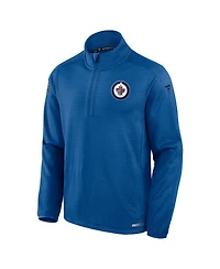 Fanatics Men's Blue Winnipeg Jets Authentic Pro Rink Quarter-Zip Jacket
