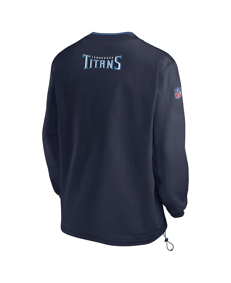 Nike Men's Navy Tennessee Titans 2023/24 Sideline Repel V-neck Long Sleeve Pullover Windshirt