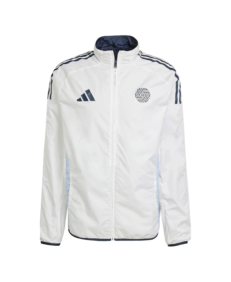 Adidas Men's Navy/White San Diego Fc 2025 Anthem Reversible Full-Zip Jacket