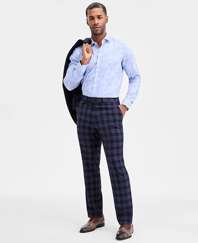 Tayion Collection Men's Classic-Fit Plaid Suit Separate Pants