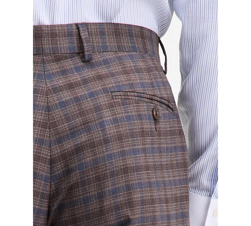 Tayion Collection Men's Classic-Fit Plaid Suit Separate Pants