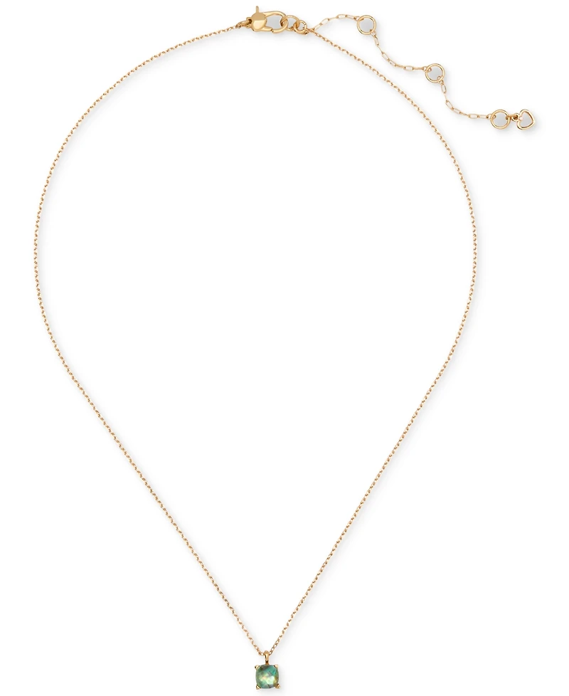 Kate Spade New York Gold-Tone Cubic Zirconia Pendant Necklace, 16" + 3" extender