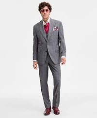 Tayion Collection Mens Classic Fit Windowpane Suit Separates