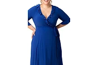 Kiyonna Plus Size Barcelona Midi Wrap Dress