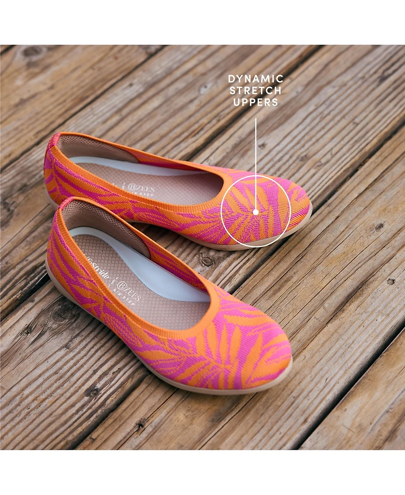 LifeStride Women's Kit 2 Washable Round Toe Ballerina Flats