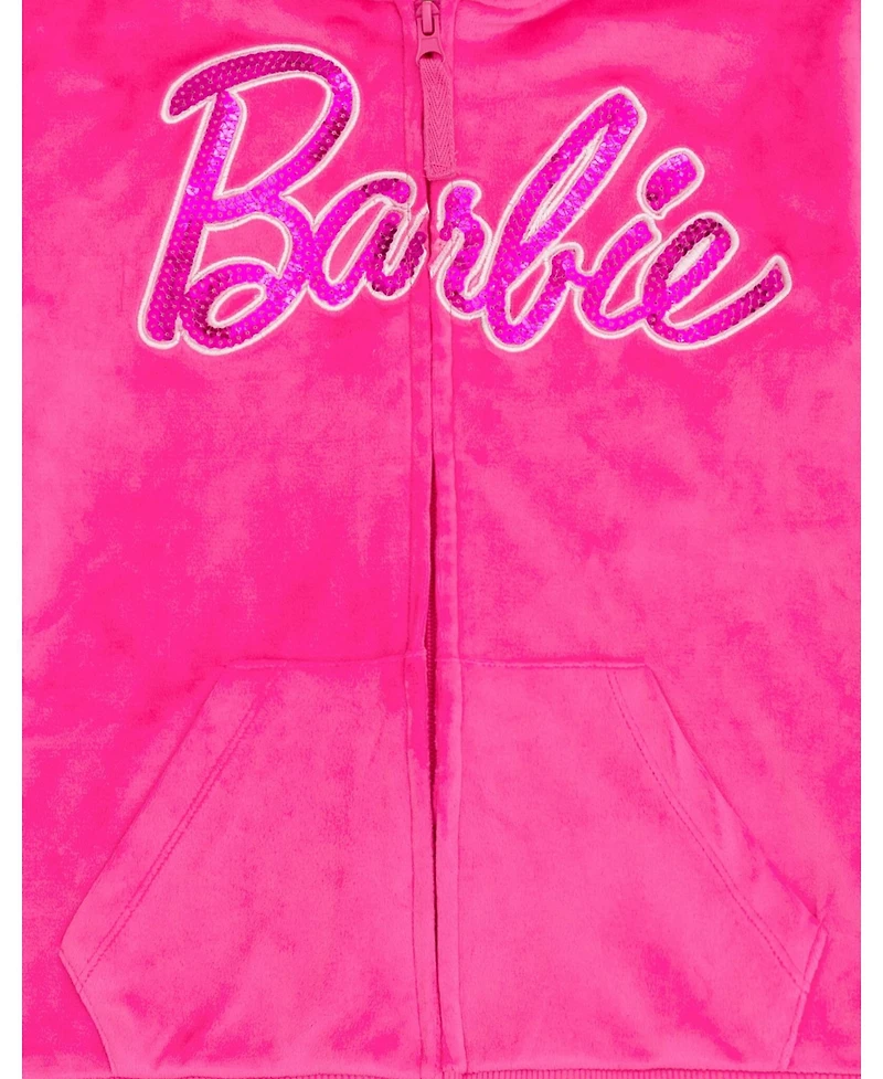 Barbie Girls Velour Matching Family Zip Up Hoodie & Pants Outfit Set Adult