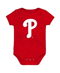 Outerstuff Baby Boys and Girls Philadelphia Phillies Slide Home 3-Pack Bodysuit Set