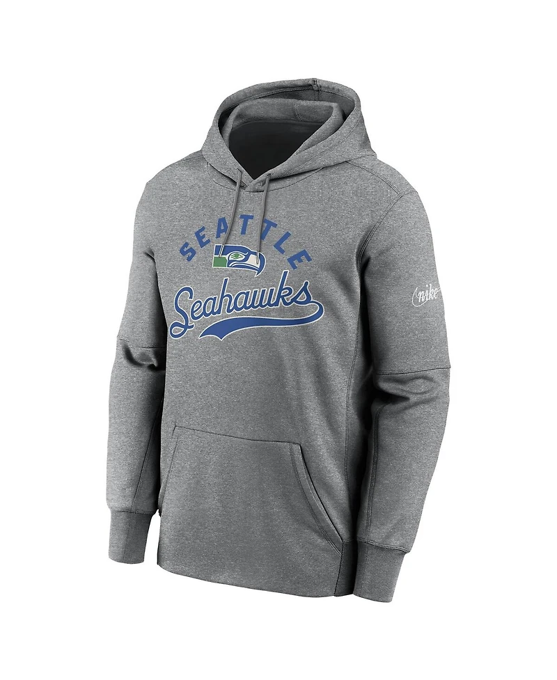 Nike Men's Heather Gray Seattle Seahawks Performance Fleece Pullover Hoodie