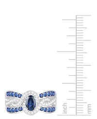 Emerald (3/8 ct. t.w.) & Diamond (1/4 Multirow Swirl Ring 14k Gold (Also Ruby Sapphire)