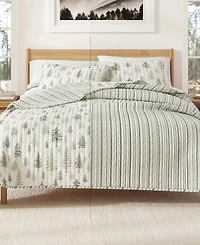 Linery & Co. Rustic Lodge Trees Microfiber Quilt Set With Shams