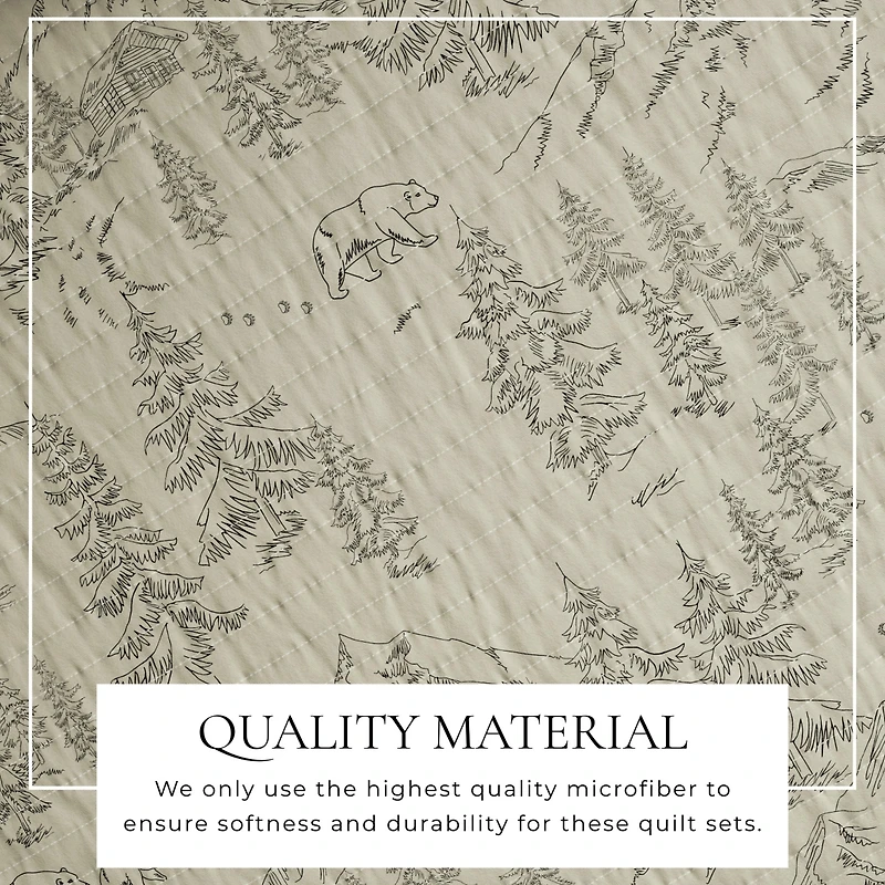 Linery & Co. Lodge Printed Microfiber Quilt Set with Shams