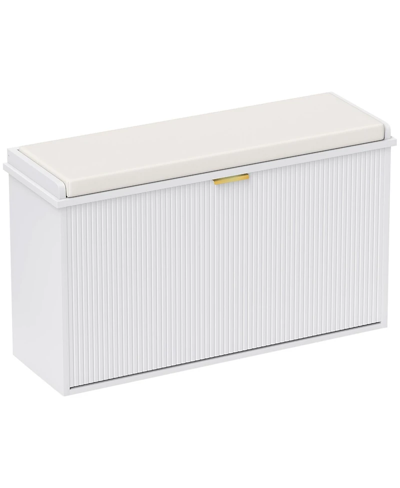 Homcom Shoe Bench with Padded Seat and Flip-Drawer for 8 Pairs,