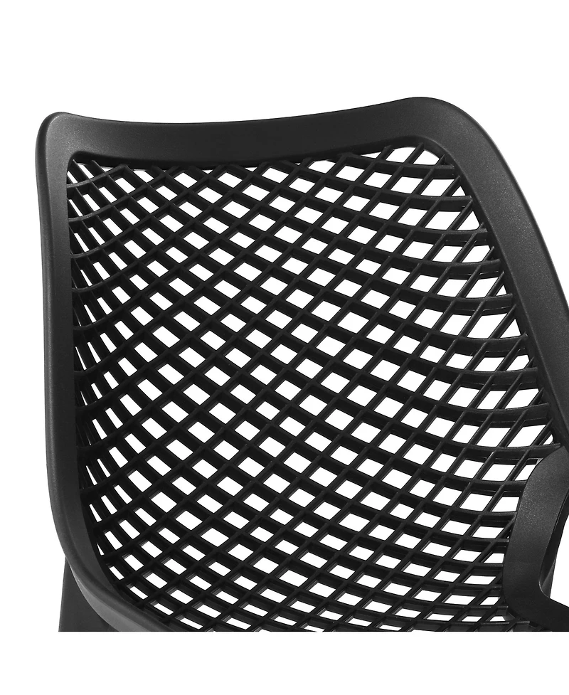 5-Piece Resin Square Patio Dining Table Set with Stackable Chairs