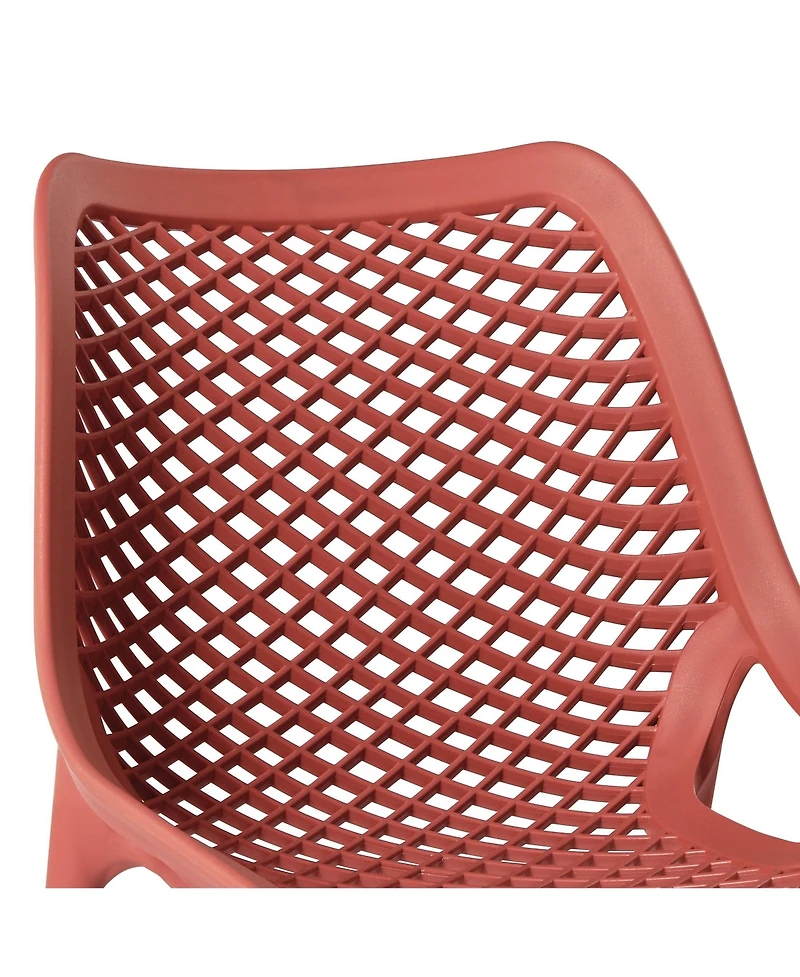 5-Piece Resin Square Patio Dining Table Set with Stackable Chairs