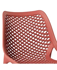 5-Piece Resin Square Patio Dining Table Set with Stackable Chairs