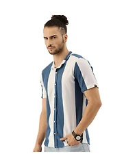 Campus Sutra Men's Blue & White Candy Striped Shirt