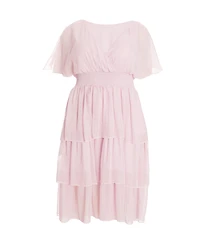 Quiz Plus Chiffon Glitter Tiered Dress
