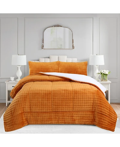 MarCielo Soft Flannel Bubble Comforter Set, 3-Piece Set – Fluffy Ultra Cozy, Warm, and Plush with 2 Pillowcase,King