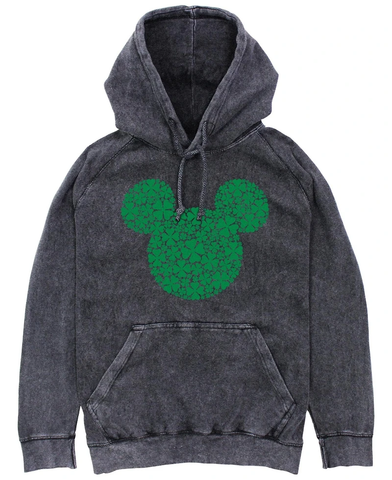 Mickey Classic Men's Clover Fill Hoodie Fleece Pullover Sweatshirt