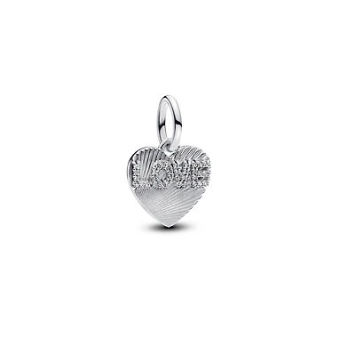 Pandora Sterling Silver Engravable Love Heart Dangle Charms