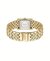 Hugo Boss Women's Lucy Quartz Basic Slim Ionic Plated Thin Gold Steel Watch, 23mm