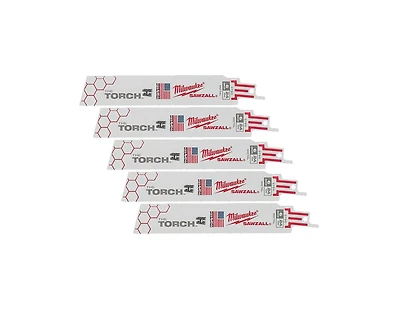Milwaukee 48-00-5786 6" 24 Tpi The Torch Sawzall Reciprocating Saw Blades (5 Pack)