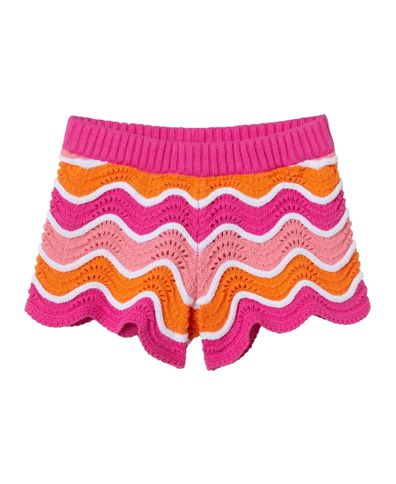 Andy & Evan Toddler Girls Toddler/Child Crochet Scallop Top & Shorts Set