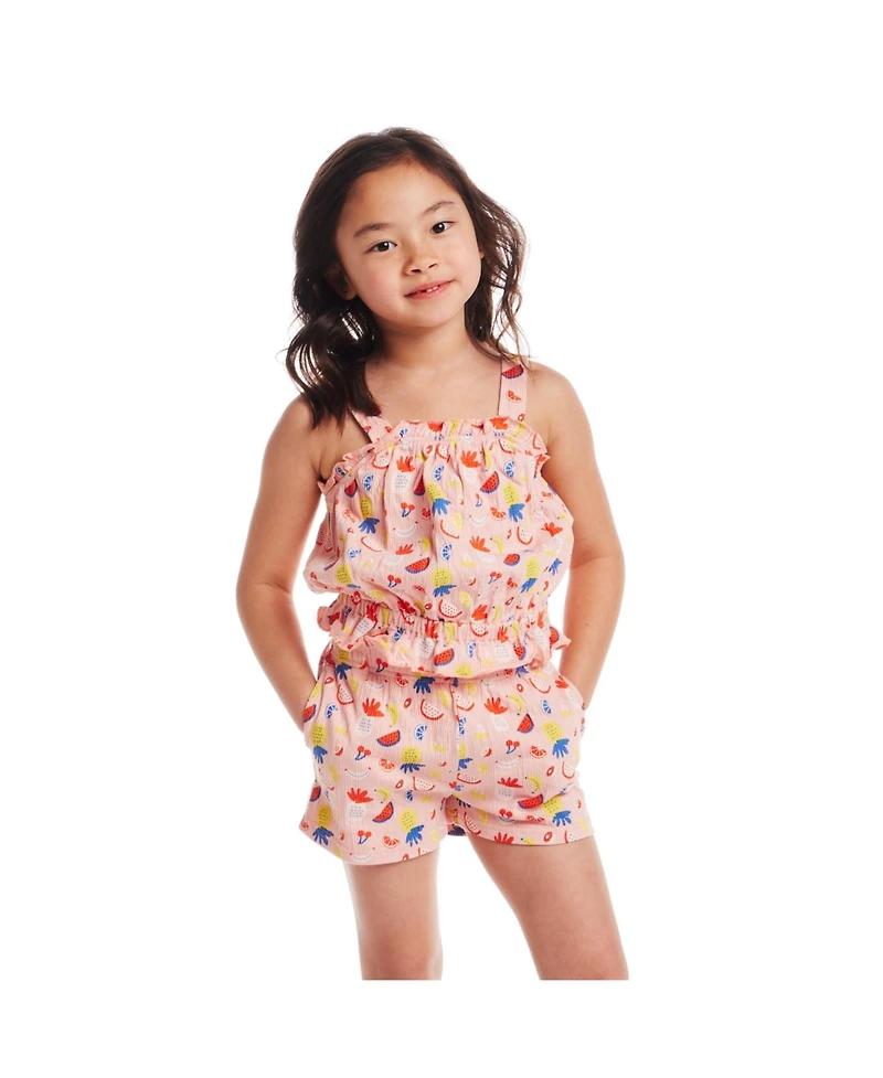 Andy & Evan Toddler Girls Toddler/Child Pink Fruit Print Tank and Shorts Set
