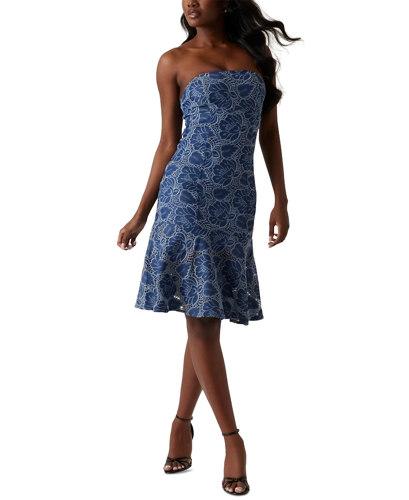 Guess Women's Maisy Embroidered Lace Strapless Dress