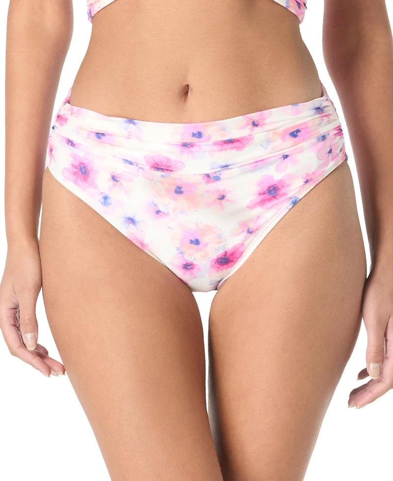 Carmen Marc Valvo Women's Printed Shirred-Side Bikini Bottoms