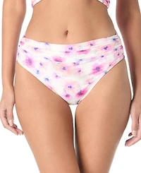 Carmen Marc Valvo Women's Printed Shirred-Side Bikini Bottoms