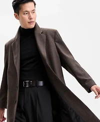 Hugo by Boss Men's Modern-Fit Herringbone Overcoat