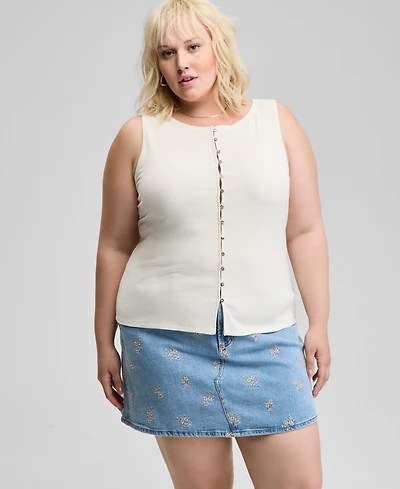 And Now This Trendy Plus Button-Front Tank Top, Exclusively at Macy's
