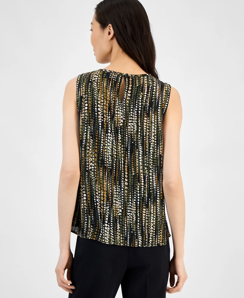 Anne Klein Women's Round Neck Sleeveless Top