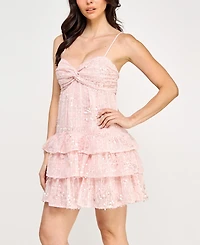 Seni & Cade Juniors' Sequin Embellished Sleeveless A-Line Dress