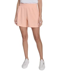 Calvin Klein Performance Women's French Terry Smocked-Waist Shorts