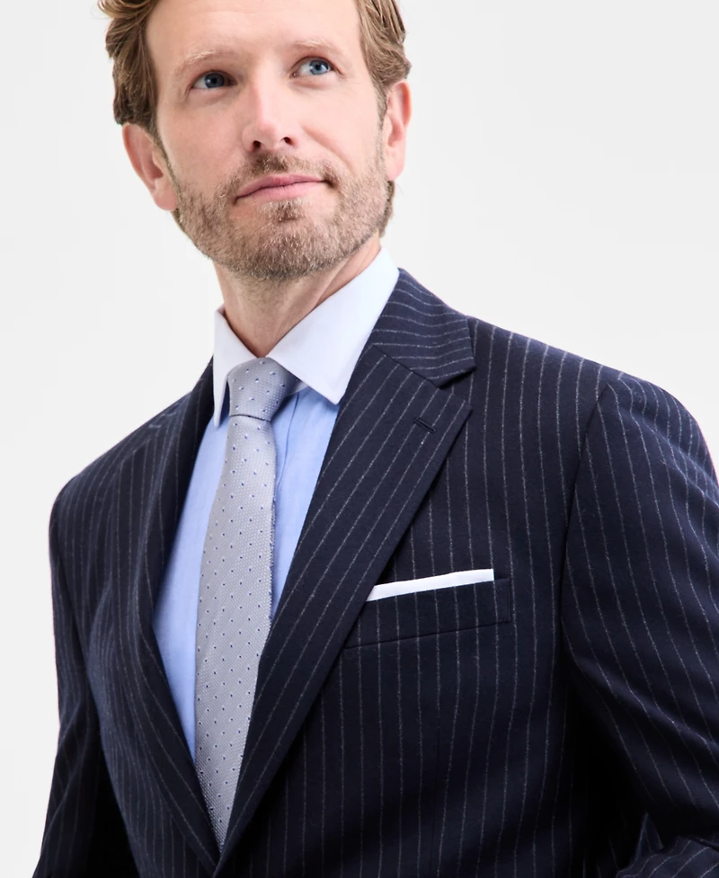 Michael Kors Men's Classic Fit Wool-Blend Pinstripe Suit Separate Jacket