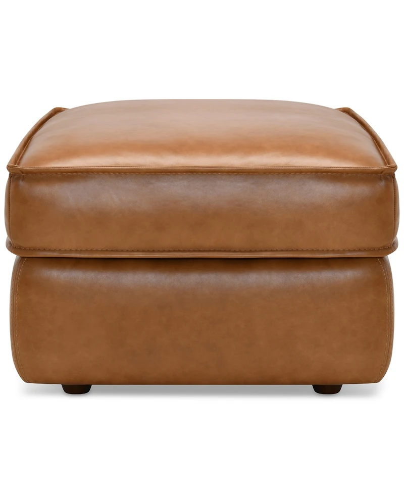 Glympton 26" Leather Ottoman, Exclusively at Macy's