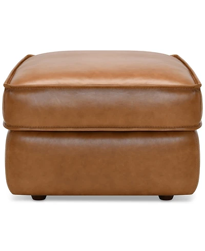 Glympton 26" Leather Ottoman, Exclusively at Macy's