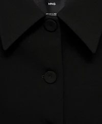 Mango Women's Crop Lapel Suit Jacket