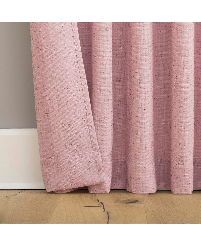 Roxy Generation Slub Texture Tacked Bow Semi-Sheer Tie Top Curtain Panel