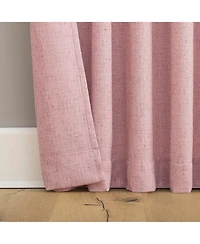 Roxy Generation Slub Texture Tacked Bow Semi-Sheer Tie Top Curtain Panel